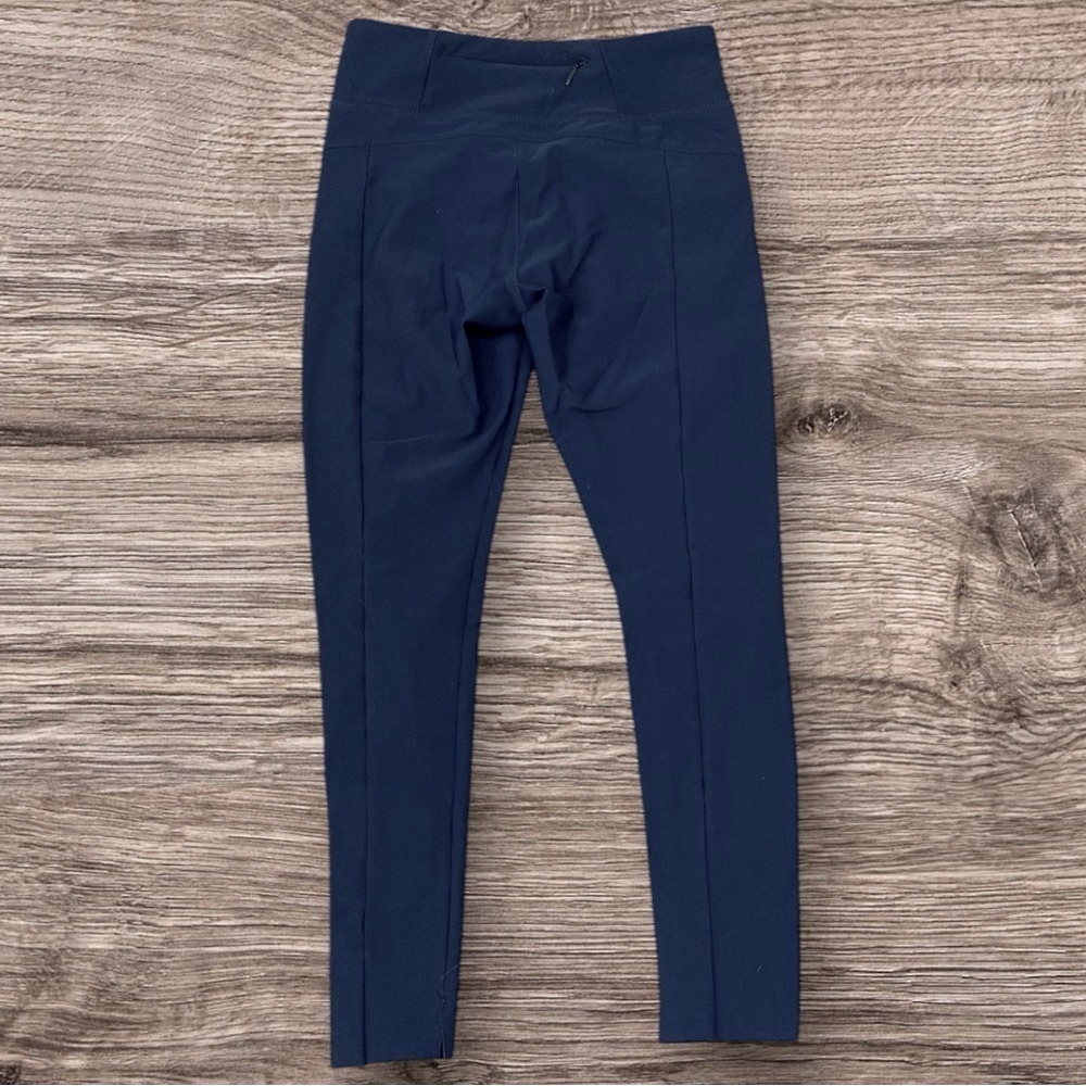 Athleta Stella Tight Leggings Navy Blue Zip Pockets Sz Small Ankle Stretch Pant - Picture 4 of 13